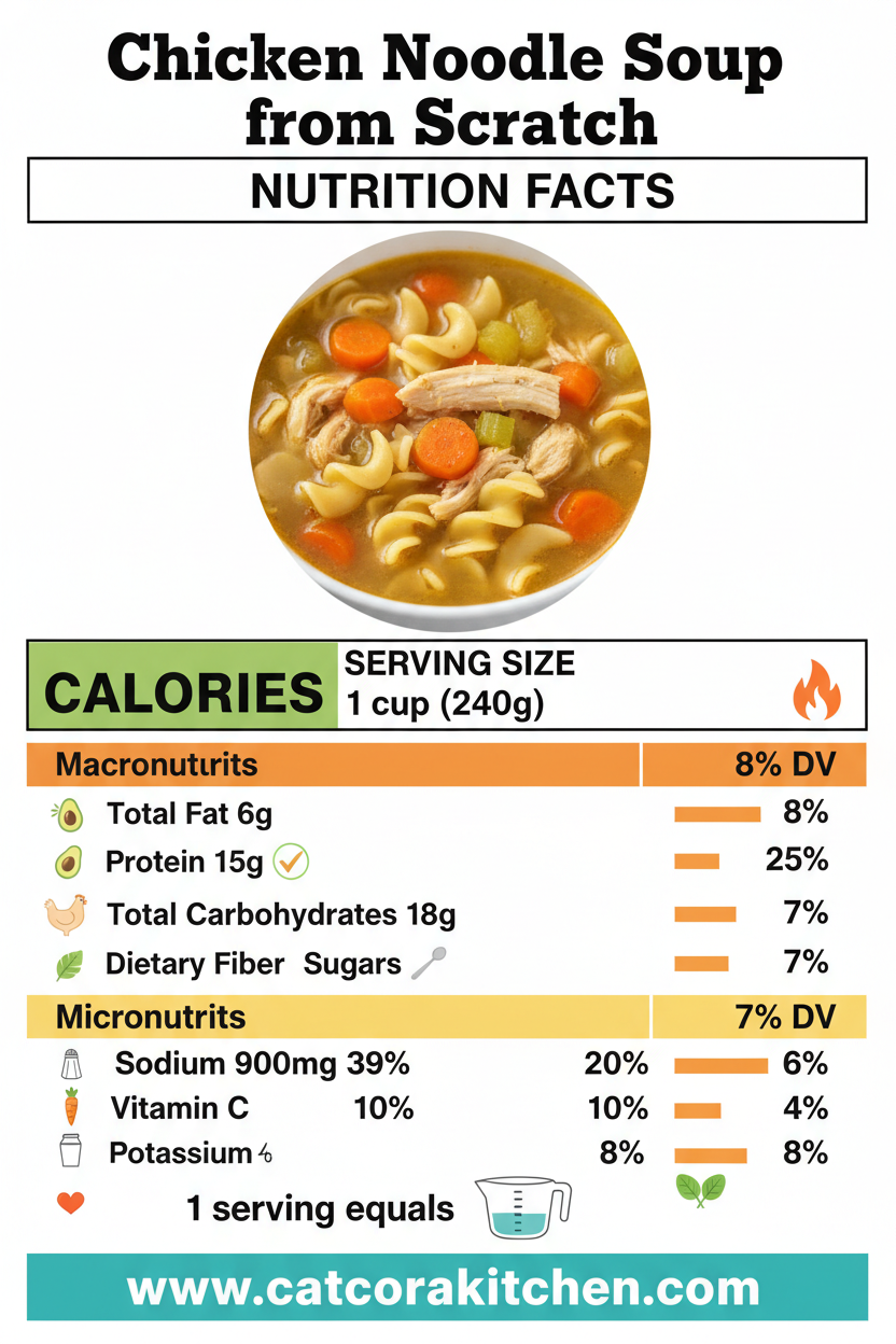 Chicken noodle soup from scratch nutritional information