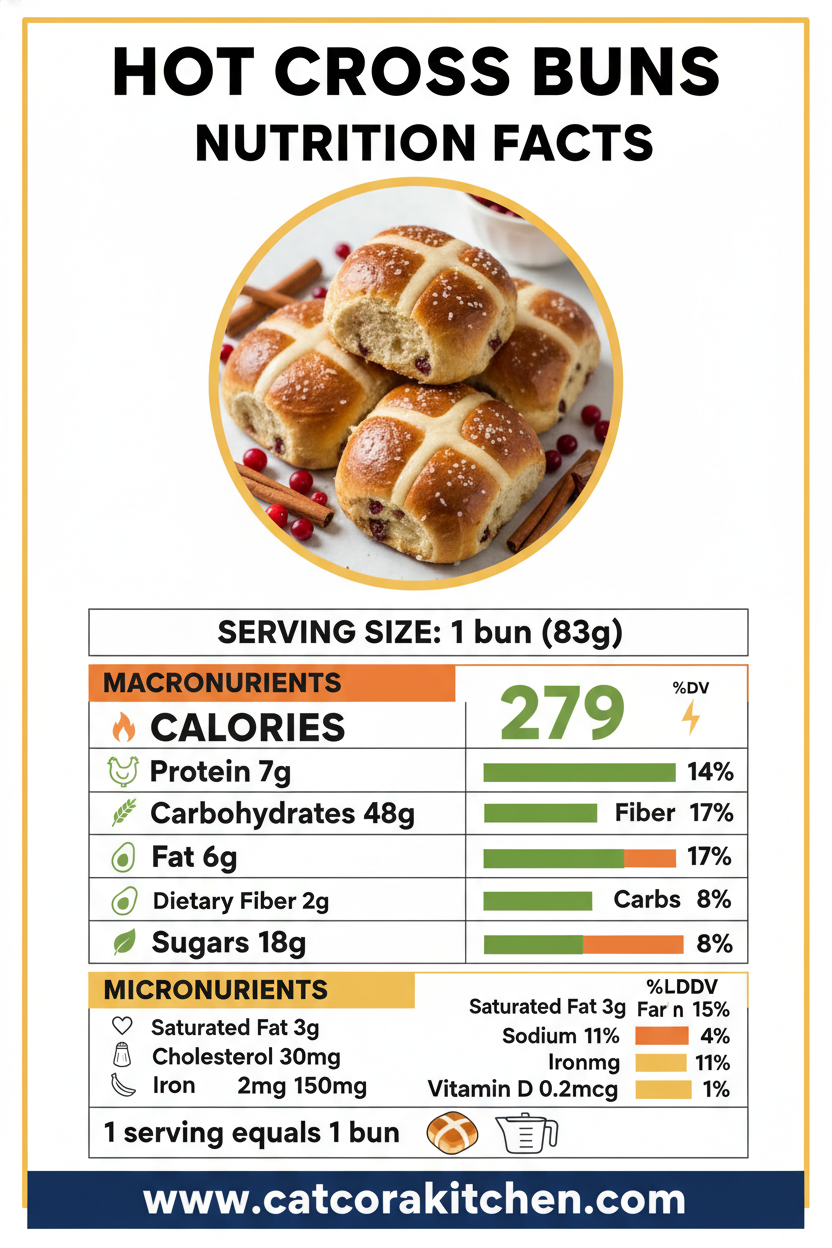 Hot cross buns nutritional information