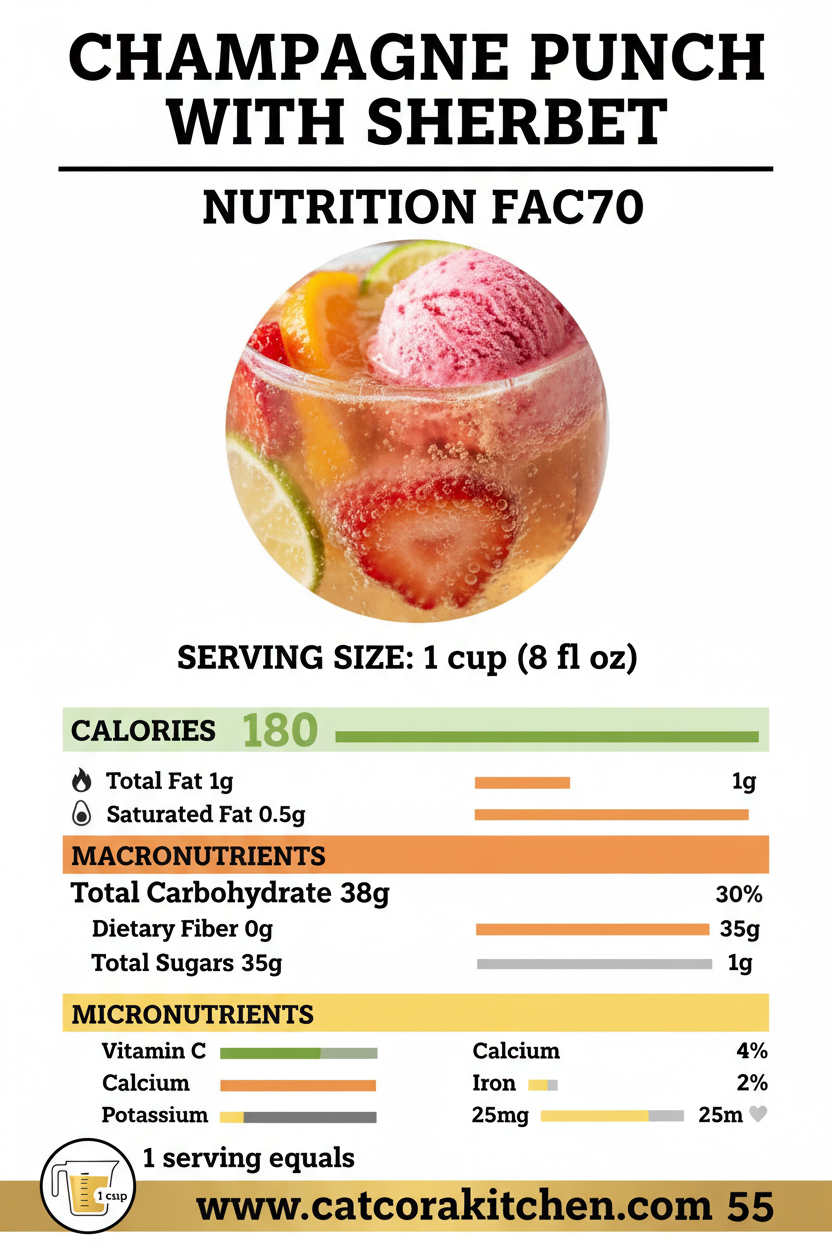 Champagne punch with sherbet nutritional information