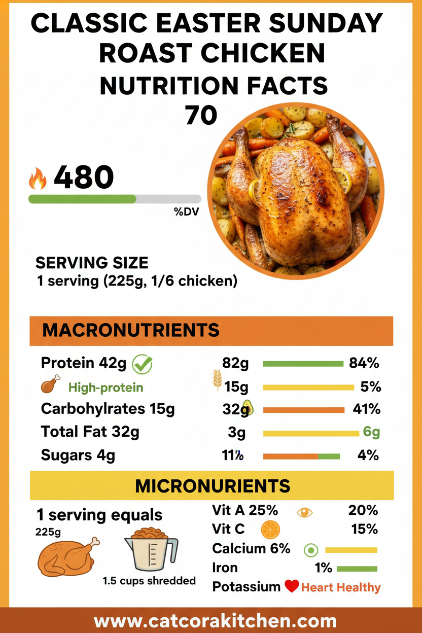 Classic Easter Sunday roast chicken nutritional information