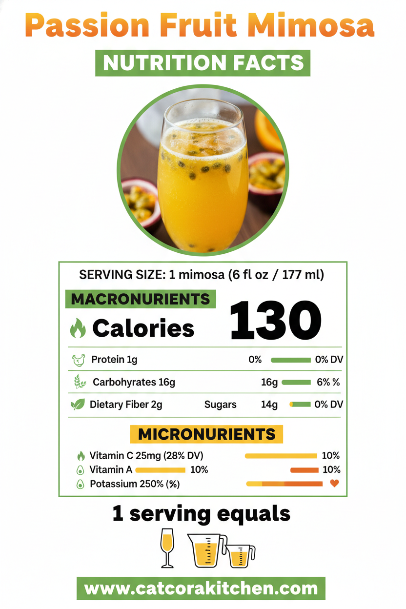 Passion fruit mimosa nutritional information