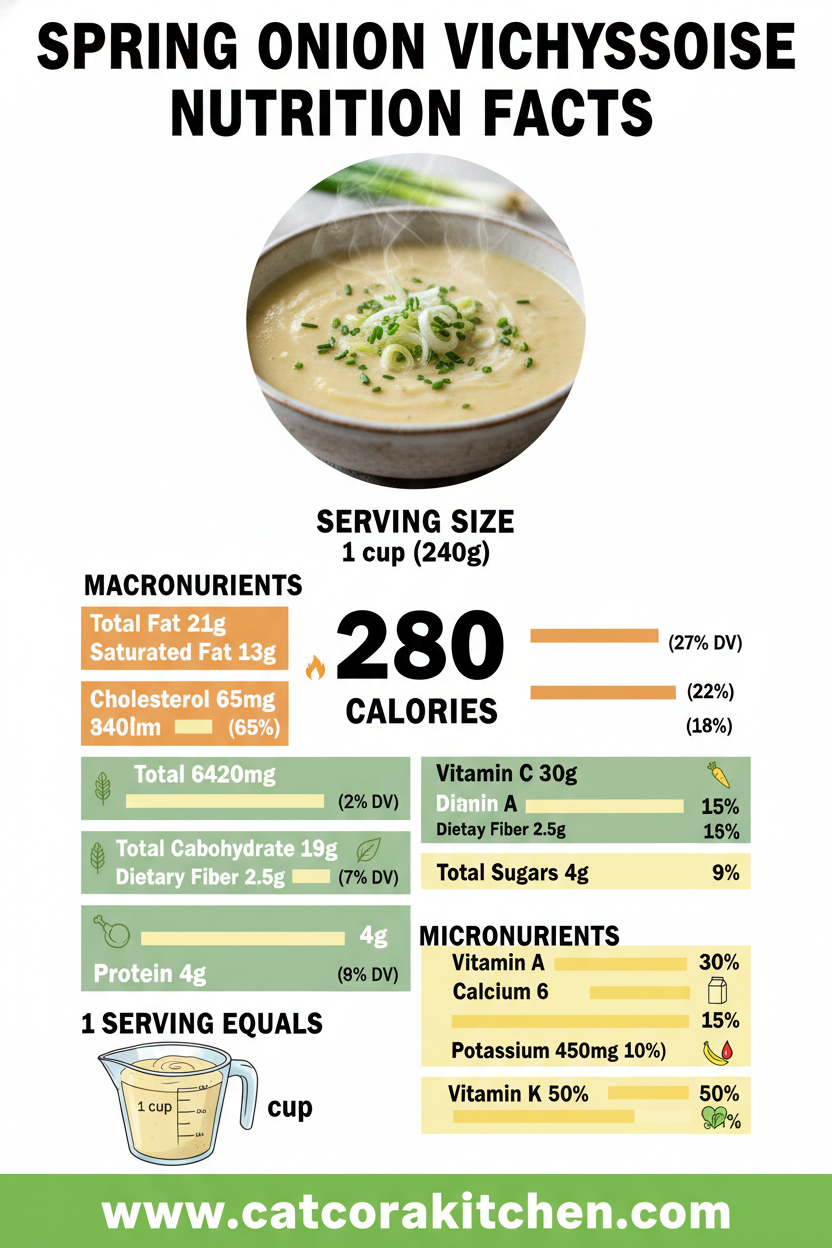 Spring onion vichyssoise nutritional information