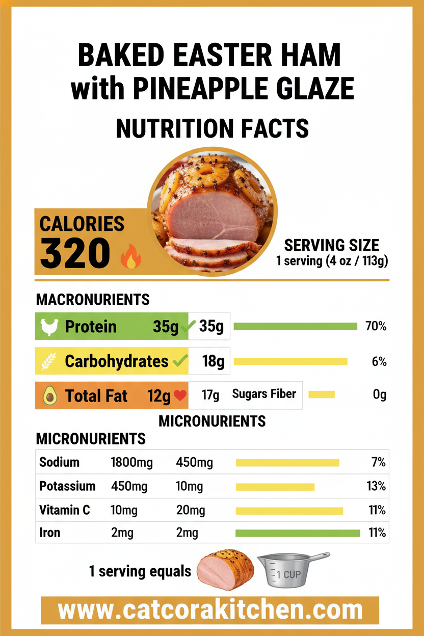 Baked easter ham with pineapple glaze nutritional information