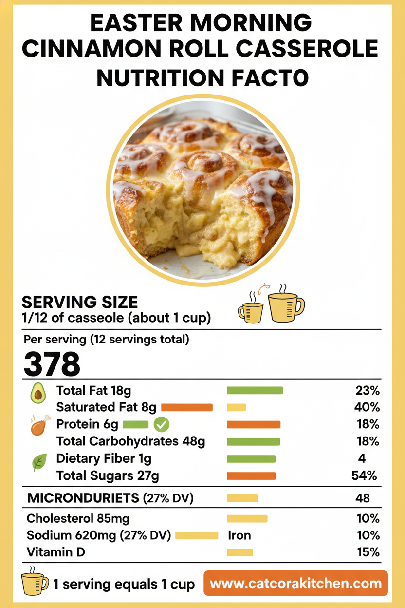 Easter morning cinnamon roll casserole nutritional information