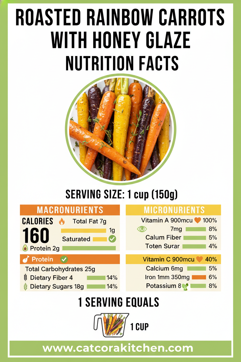 Roasted rainbow carrots with honey glaze nutritional information