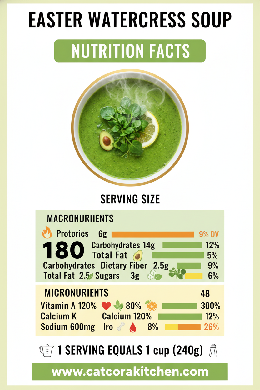 Easter watercress soup nutritional information