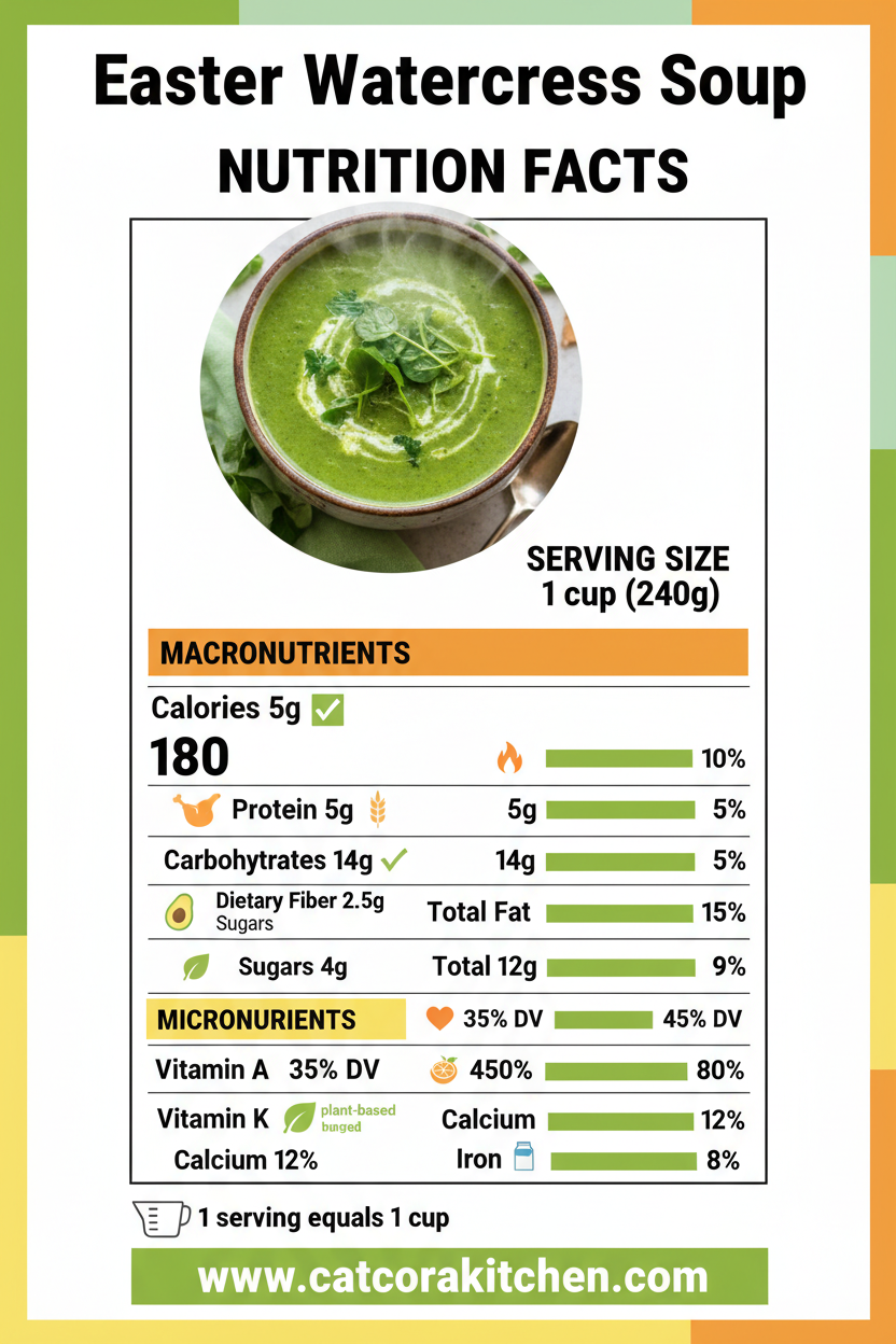Easter watercress soup nutritional information