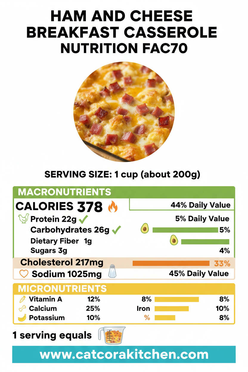 Ham and cheese breakfast casserole nutritional information