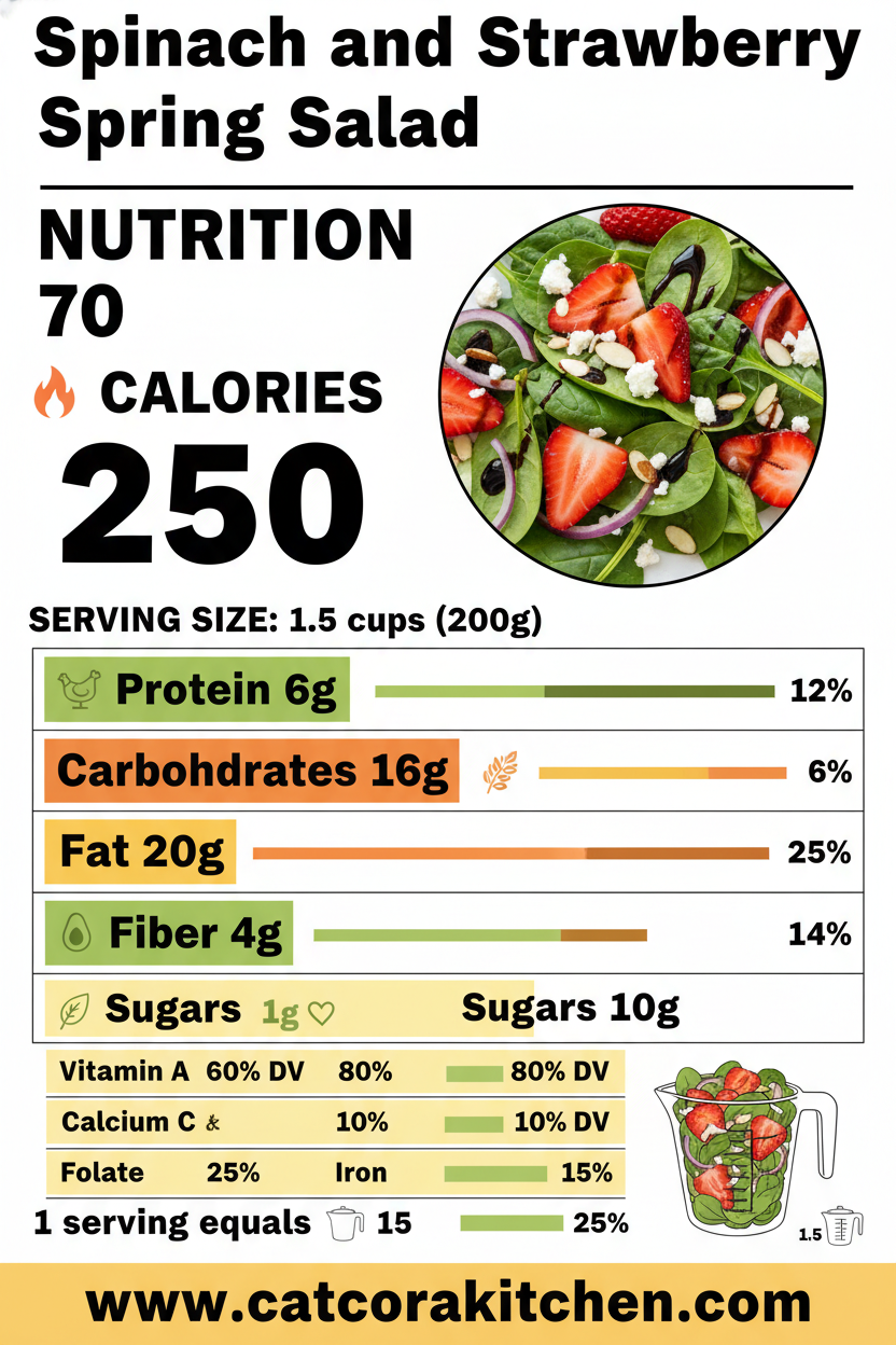 Spinach and strawberry spring salad nutritional information