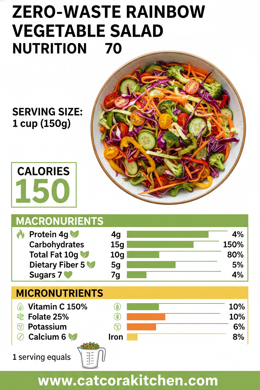 Zero-waste rainbow vegetable salad nutritional information