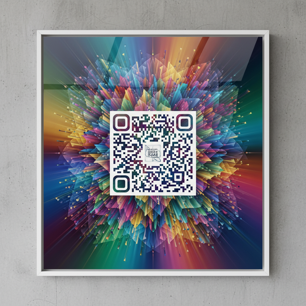 AI QR Code Art with Geometric Abstract Design
