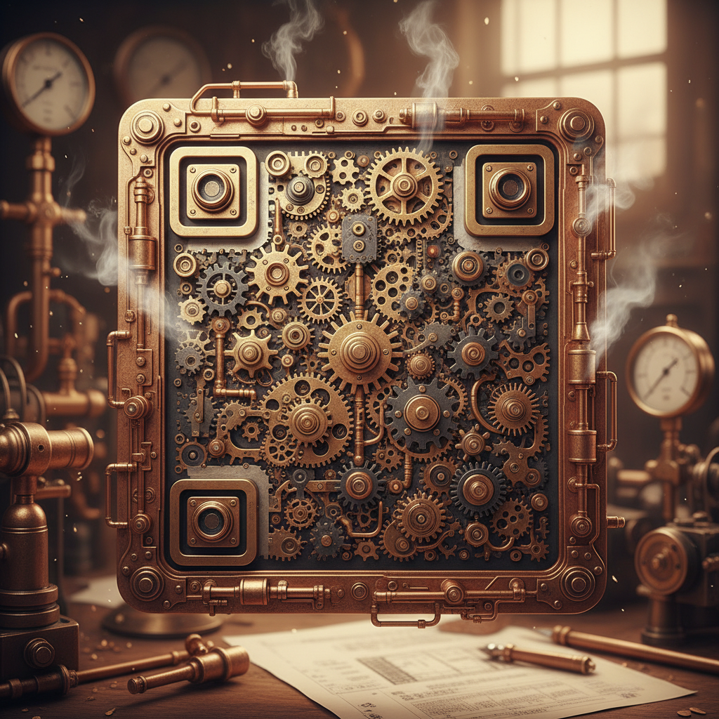 AI QR Code Art with Steampunk Design