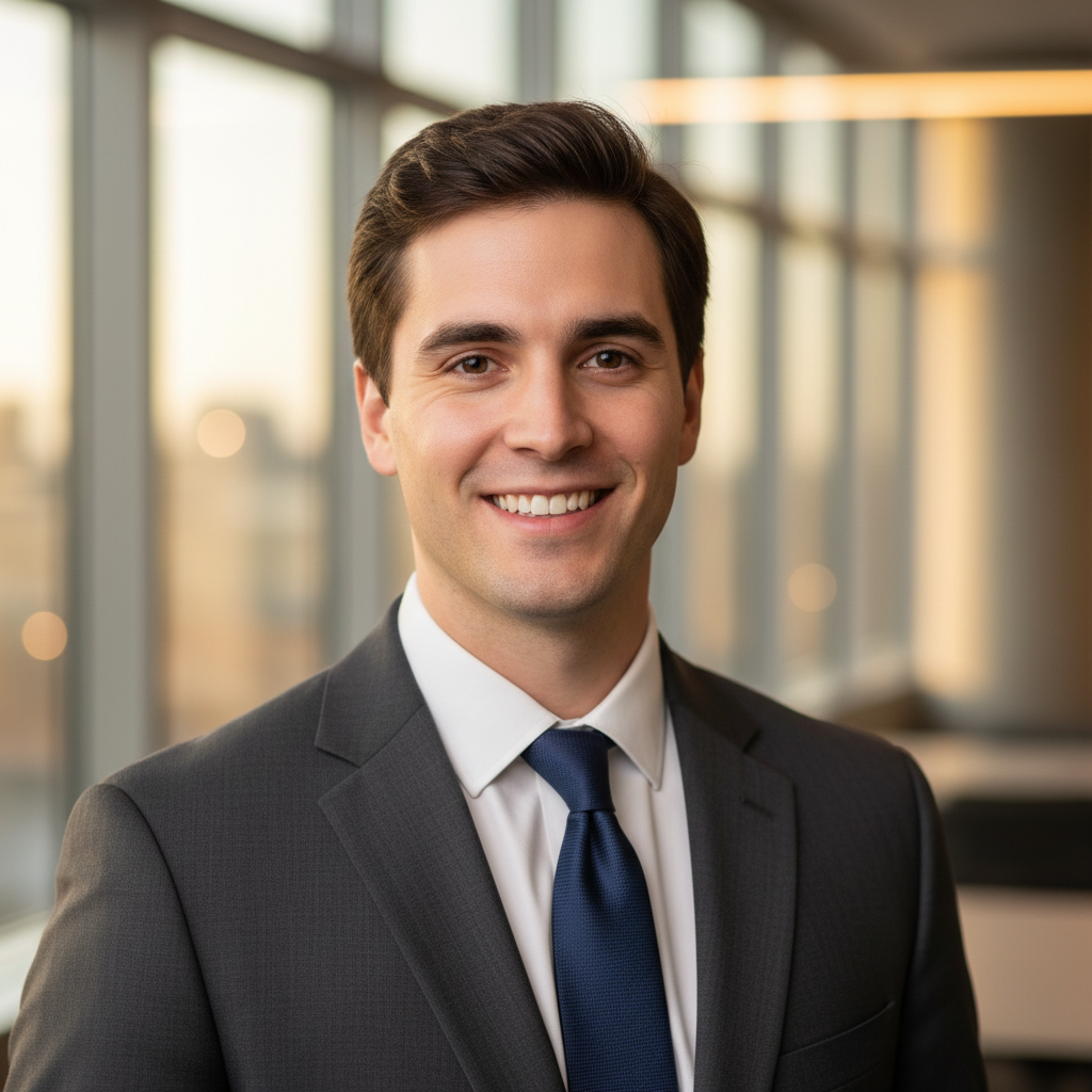 AI generated LinkedIn professional headshot of a young man