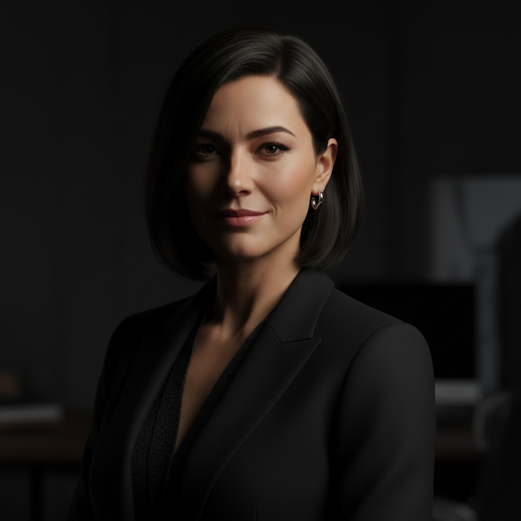 AI generated creative executive headshot with dramatic lighting