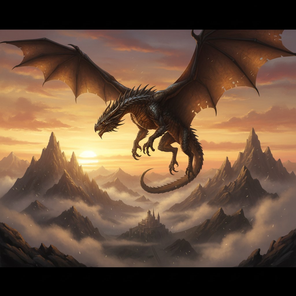 AI image generator fantasy dragon digital painting 4K quality