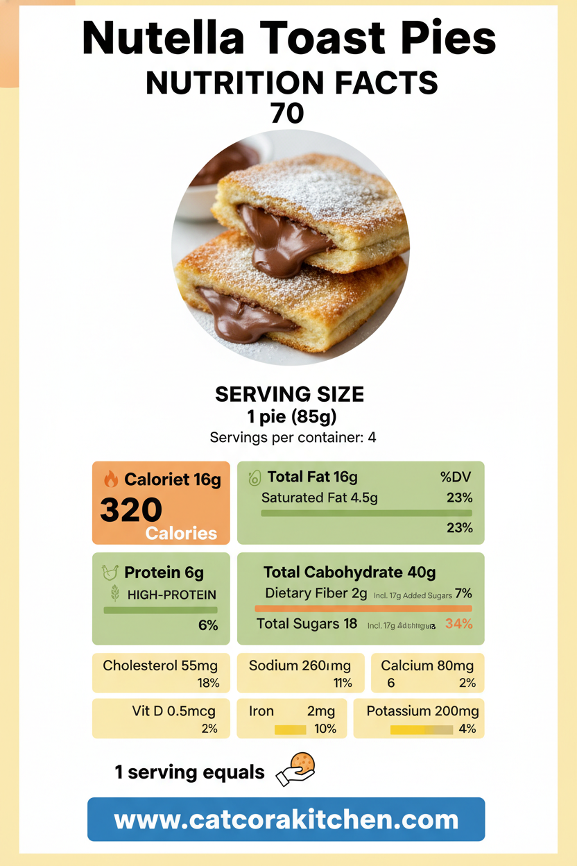 Nutella Toast Pies nutritional information