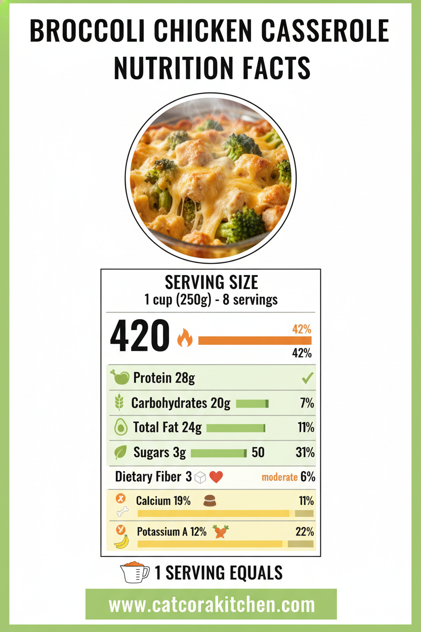 Broccoli chicken casserole nutritional information