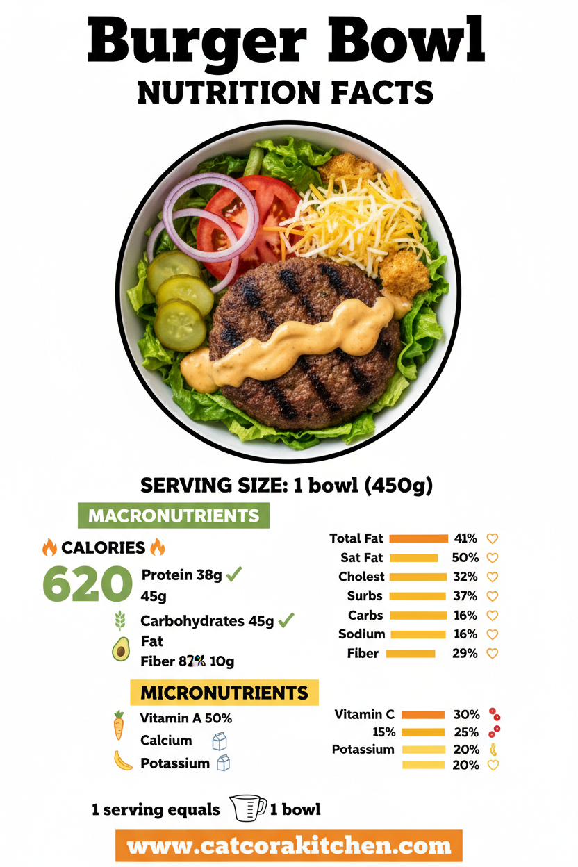 Burger Bowl Recipe nutritional information