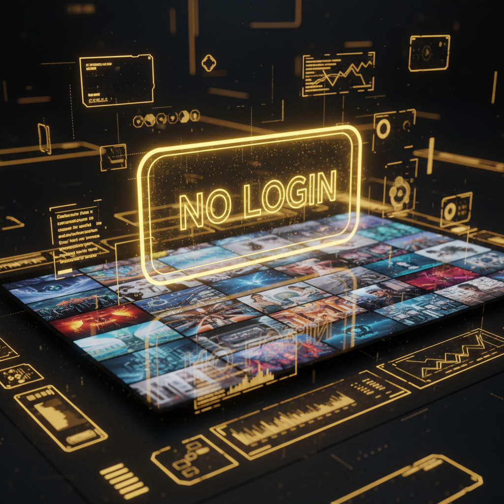 Nano Banana Pro no login floating badge over Pro-tier AI images — no login, no sign up, no account