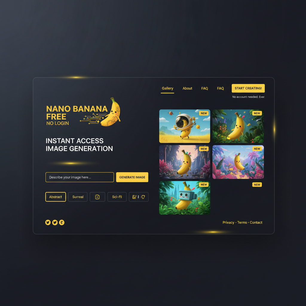 Nano Banana free no login homepage — free AI image generator with no sign up