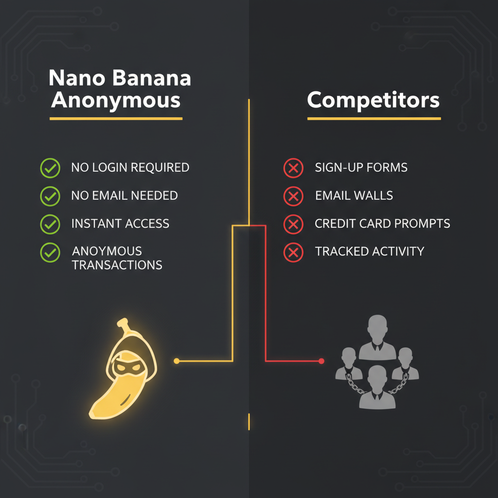 Nano Banana without login vs competitors — instant access beats signup walls