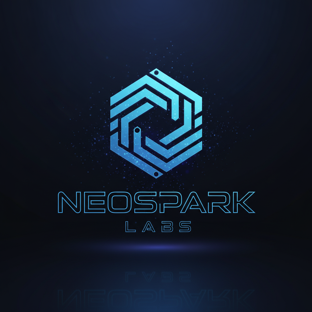 Nano Banana tech startup logo with glowing neon circuit patterns on dark gradient