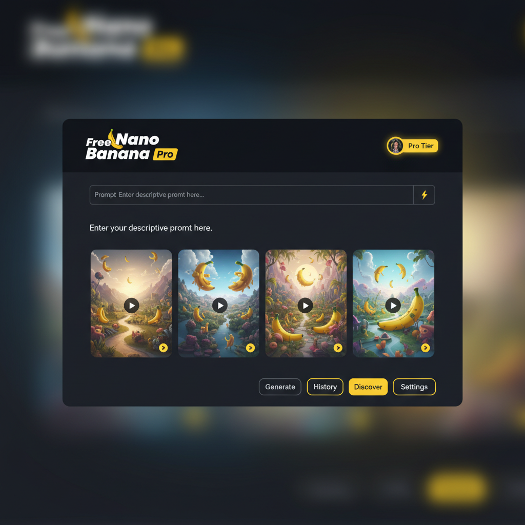 Free Nano Banana Pro Unlimited hero — Pro-tier AI image generator interface with no sign up and generous daily credits