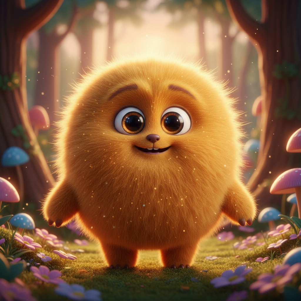 AI cartoon generator — Pixar style 3D animated character with soft rounded shapes and cinematic lighting