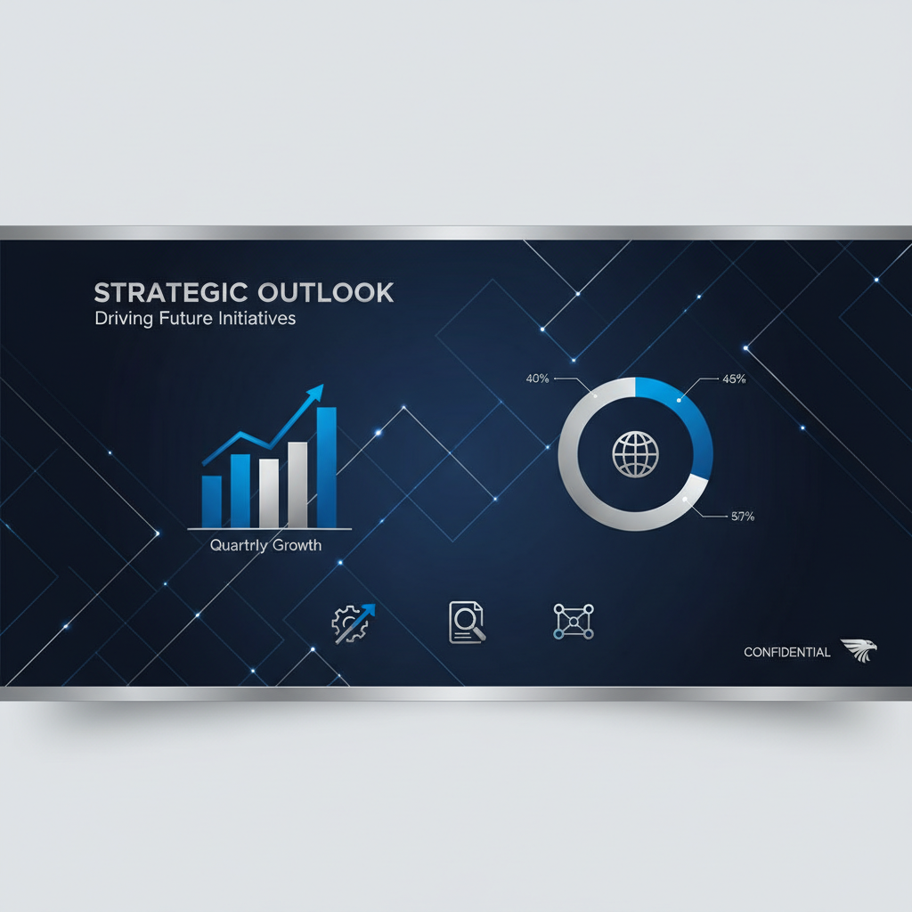 AI business graphics generator — elegant presentation slide template with geometric patterns