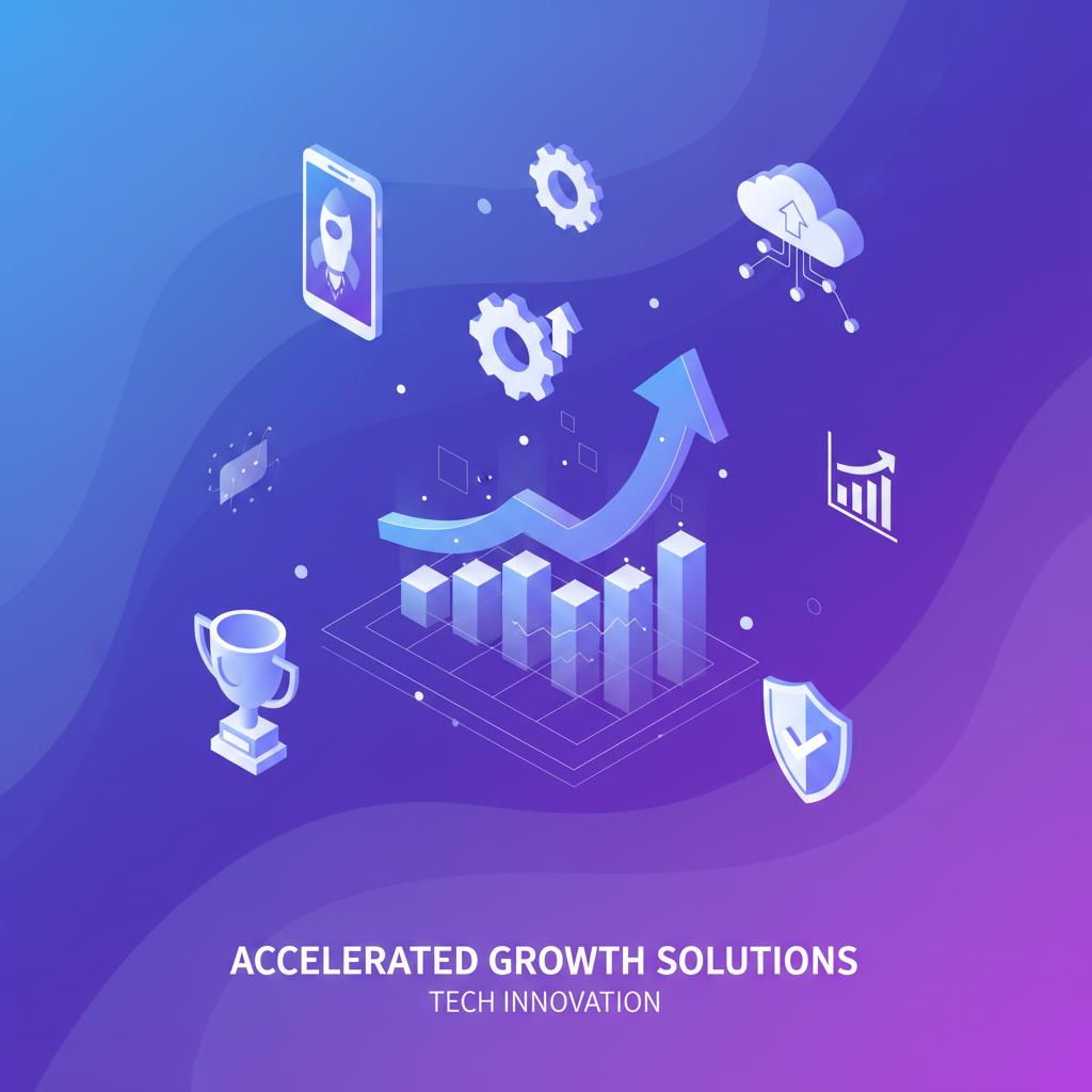 AI business graphics generator — modern pitch deck graphic with 3D isometric business icons