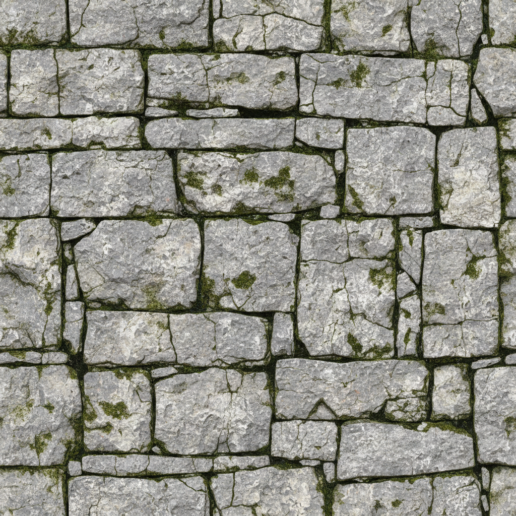 AI texture generator output — seamless tileable weathered stone wall material in 4K