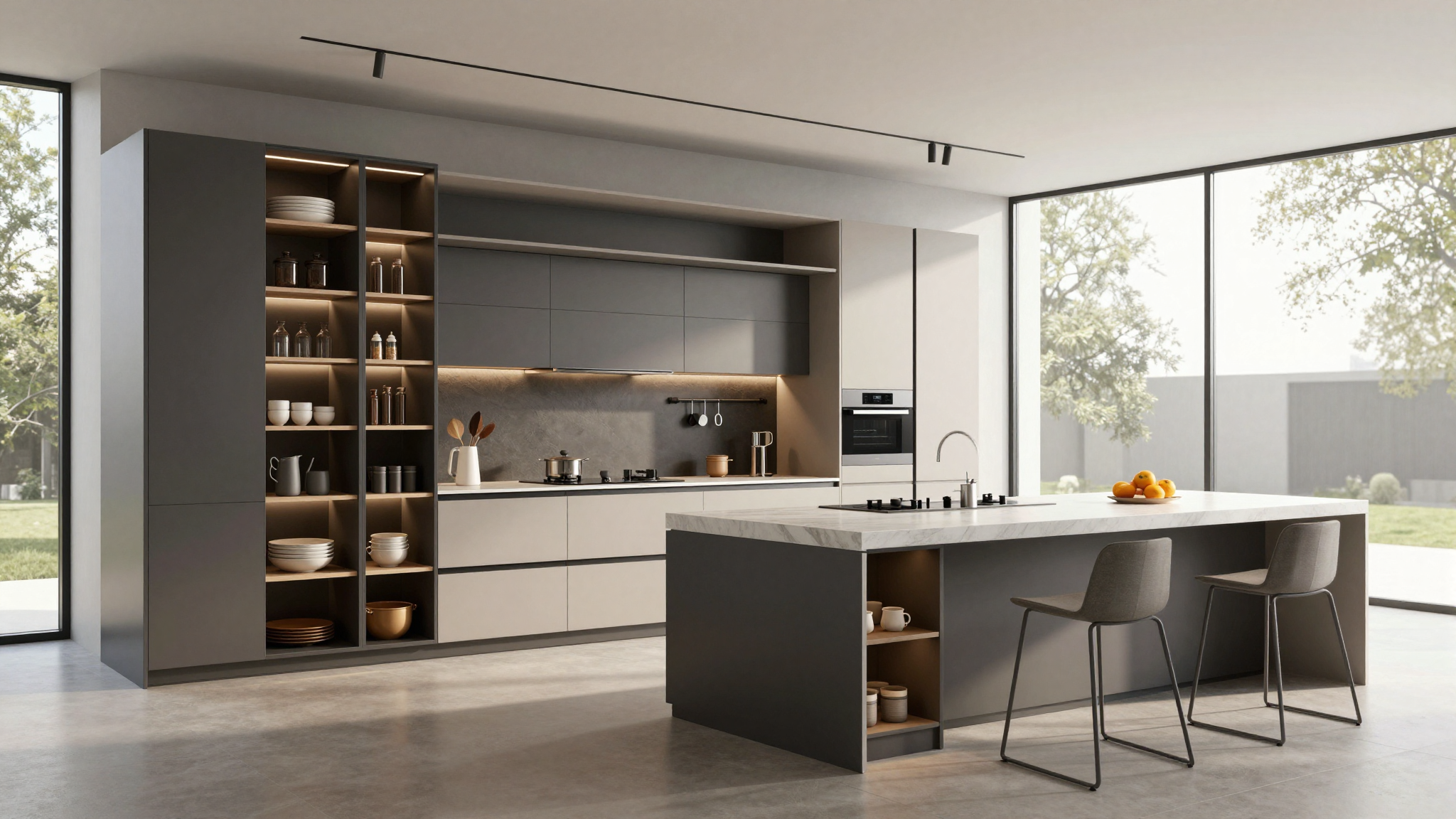 2026년 주방, 공간 디자이너가 제안하는 키친테리어 트렌드: 효율적인 수납과 개방감을 극대화하는 디자인 인사이트